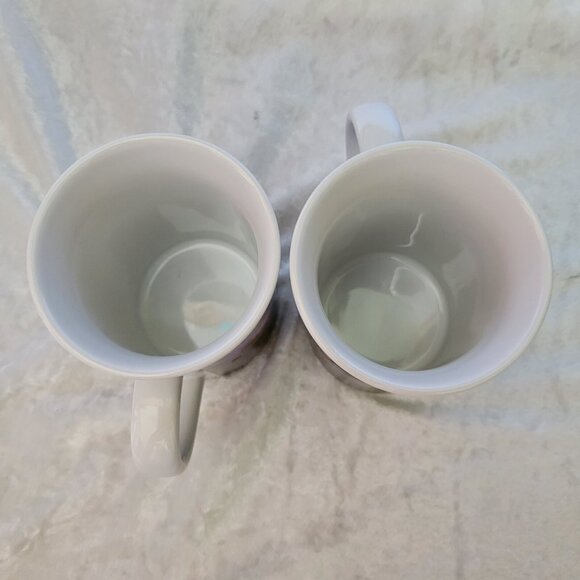 Thomas Kinkade Illuminating Mugs LOT of 2 Lilac Cottage Hollyhock House 6 oz set - Picture 3 of 5